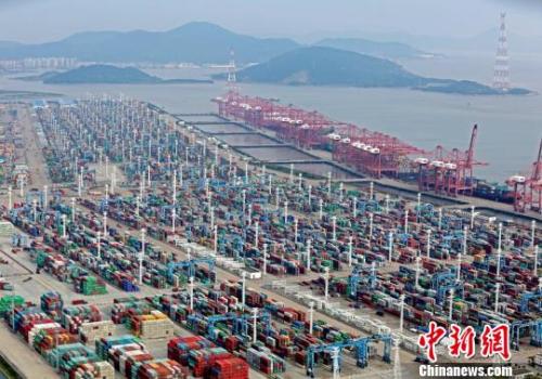 浙江寧波舟山港?！≌掠聺?攝