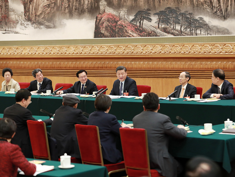 2019年3月8日，習近平總書記參加十三屆全國人大二次會議河南代表團的審議。